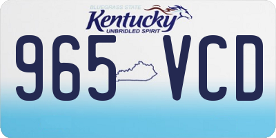 KY license plate 965VCD