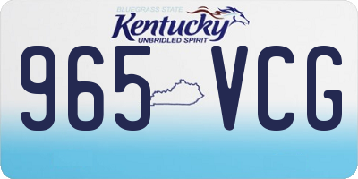 KY license plate 965VCG