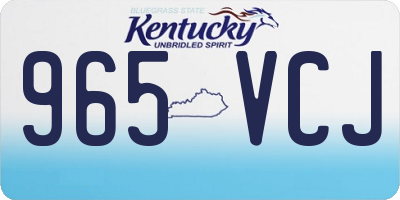KY license plate 965VCJ