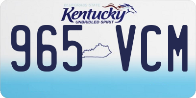 KY license plate 965VCM
