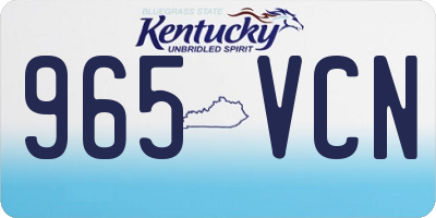 KY license plate 965VCN