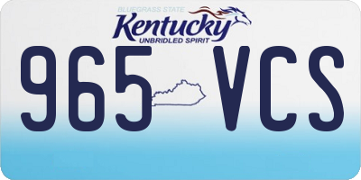 KY license plate 965VCS