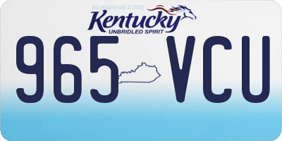 KY license plate 965VCU