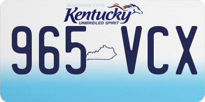 KY license plate 965VCX