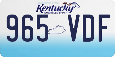 KY license plate 965VDF