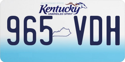 KY license plate 965VDH