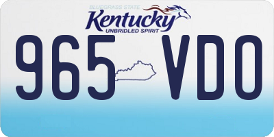 KY license plate 965VDO