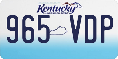 KY license plate 965VDP