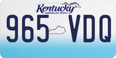 KY license plate 965VDQ