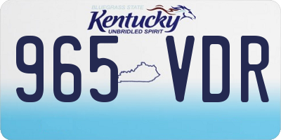 KY license plate 965VDR