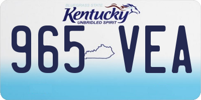 KY license plate 965VEA
