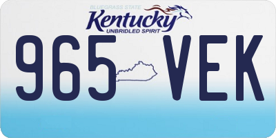 KY license plate 965VEK