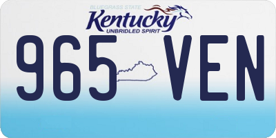 KY license plate 965VEN
