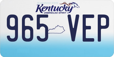 KY license plate 965VEP