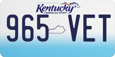 KY license plate 965VET