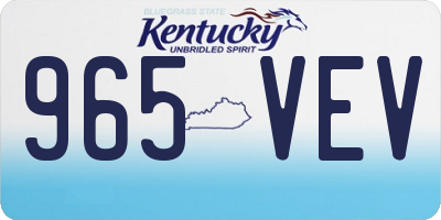 KY license plate 965VEV