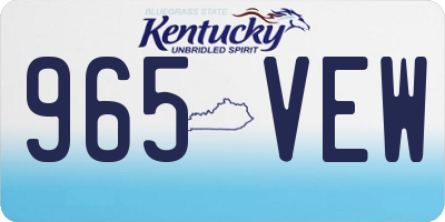 KY license plate 965VEW