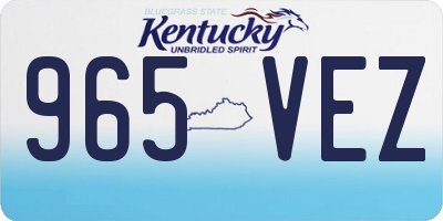 KY license plate 965VEZ