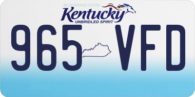 KY license plate 965VFD