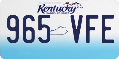 KY license plate 965VFE