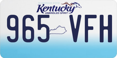 KY license plate 965VFH