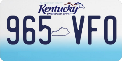 KY license plate 965VFO