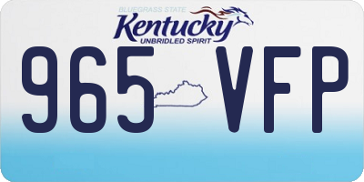 KY license plate 965VFP