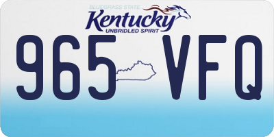 KY license plate 965VFQ