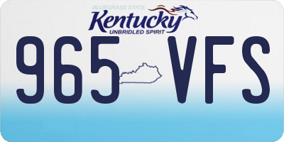KY license plate 965VFS
