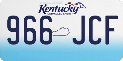 KY license plate 966JCF