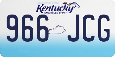 KY license plate 966JCG