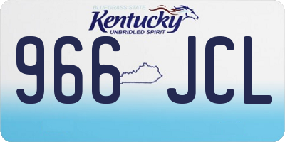 KY license plate 966JCL