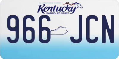 KY license plate 966JCN