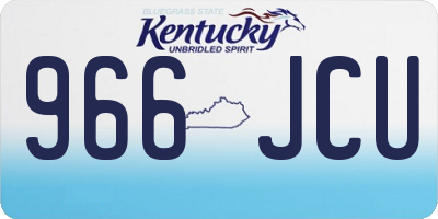 KY license plate 966JCU