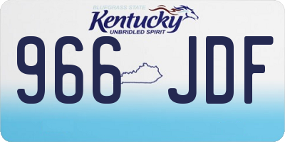 KY license plate 966JDF