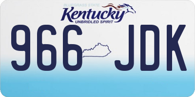 KY license plate 966JDK