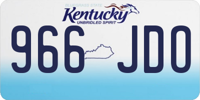 KY license plate 966JDO