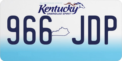 KY license plate 966JDP