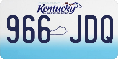 KY license plate 966JDQ