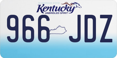 KY license plate 966JDZ