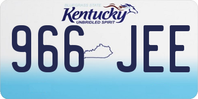KY license plate 966JEE