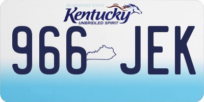 KY license plate 966JEK