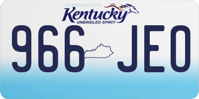 KY license plate 966JEO