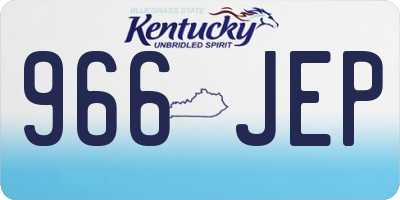 KY license plate 966JEP