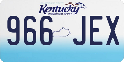 KY license plate 966JEX