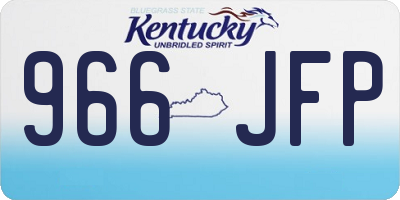 KY license plate 966JFP