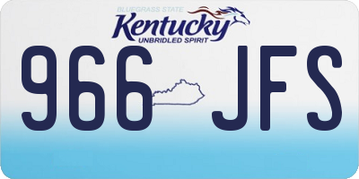 KY license plate 966JFS