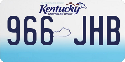 KY license plate 966JHB