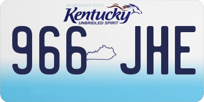 KY license plate 966JHE