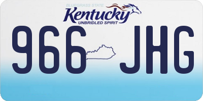 KY license plate 966JHG
